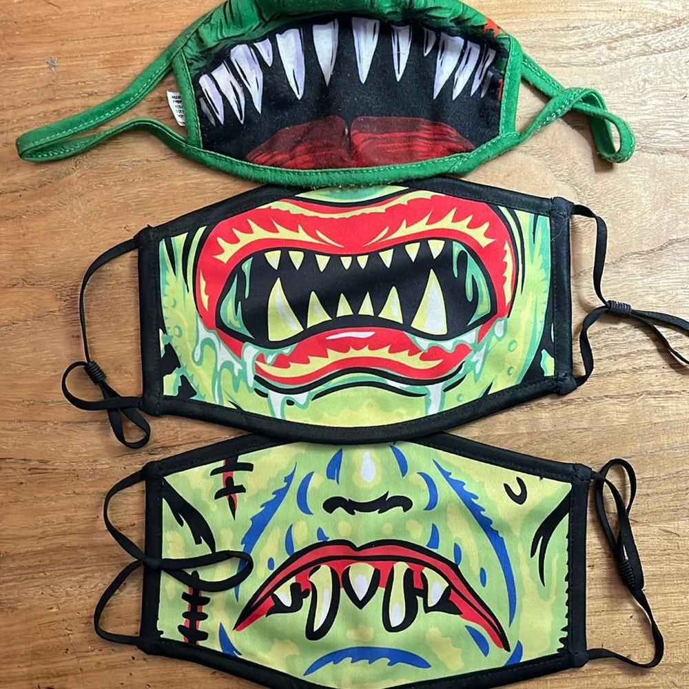 Set of 3 Monster Face Masks